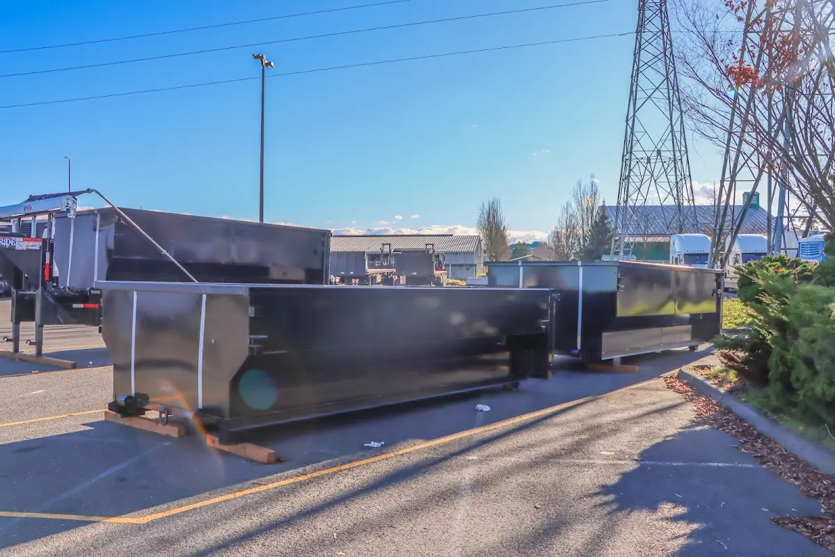 Roll-off dumpster ready for waste disposal at job site for Commercial Dumpster Rental in Murrells Inlet